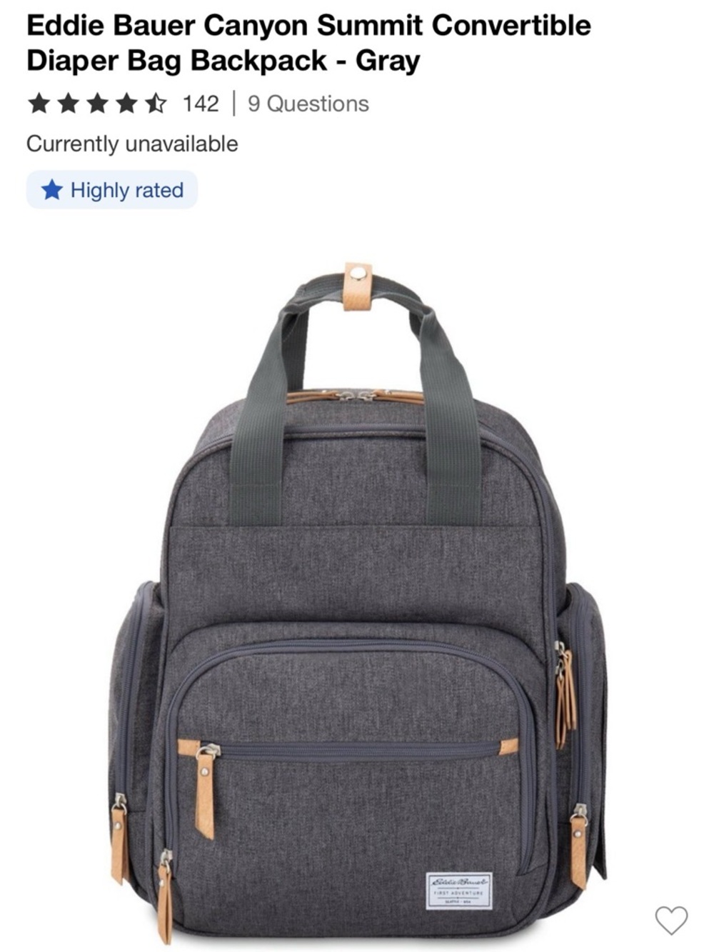 Eddie Bauer Diaper Bag Backpack